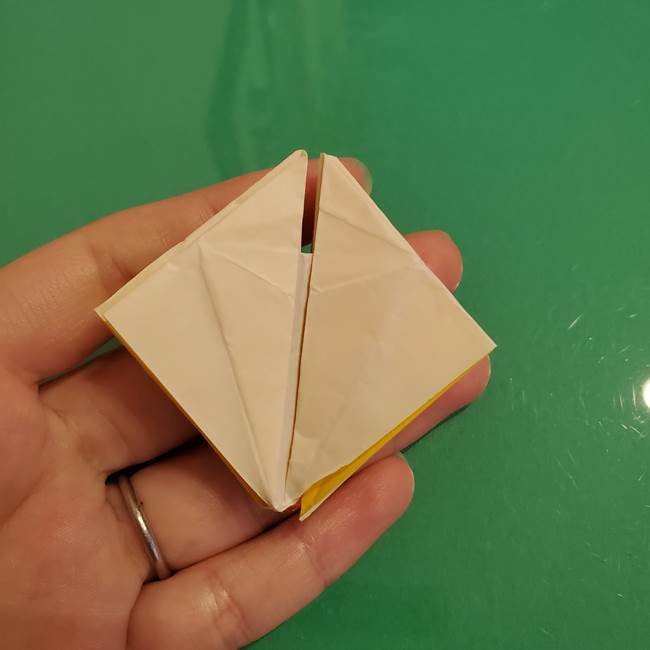折り紙のひまわり 立体的で少し難しい作り方折り方②折る(46)