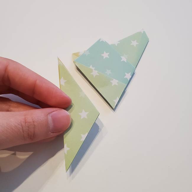 折り紙の星型の切り方折り方①折る(15)