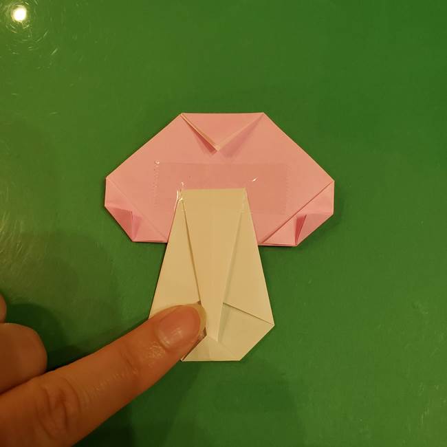 きのこの折り紙 簡単に子供も作れた折り方作り方②軸(10)