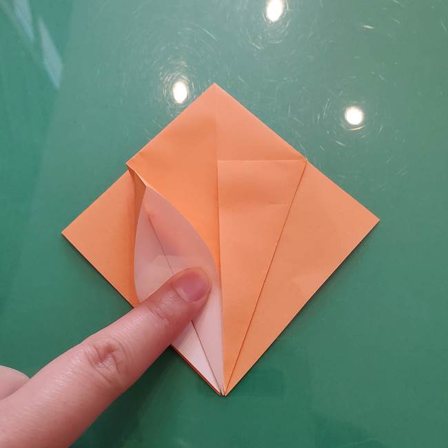 ほおずきの折り紙(平面) 簡単な折り方作り方①実(15)