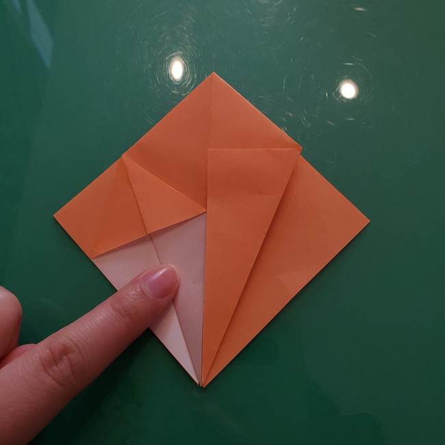 ほおずきの折り紙(平面) 簡単な折り方作り方①実(16)