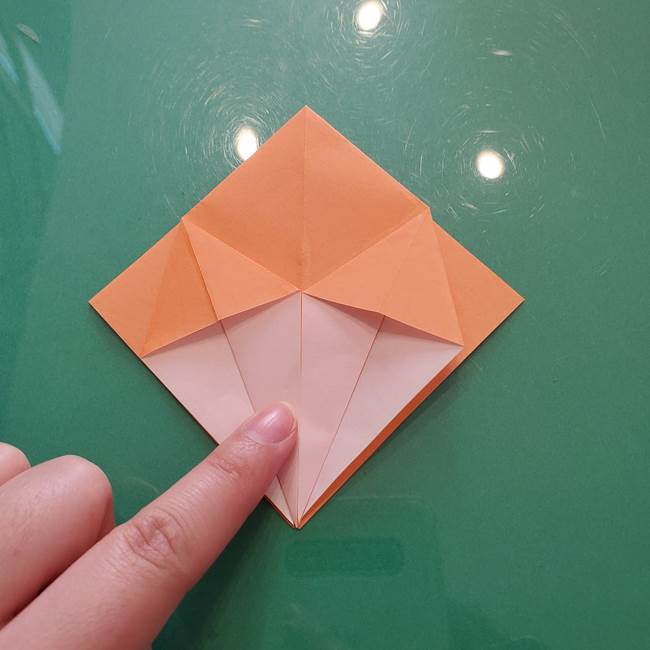 ほおずきの折り紙(平面) 簡単な折り方作り方①実(17)