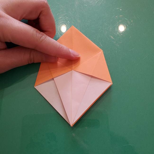 ほおずきの折り紙(平面) 簡単な折り方作り方①実(22)