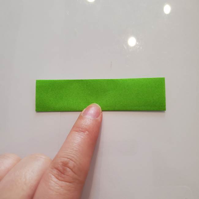 ほおずきの折り紙(平面) 簡単な折り方作り方②茎(3)