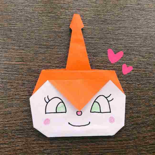 ドキンちゃんの折り紙(顔) 折り方作り方 (18)