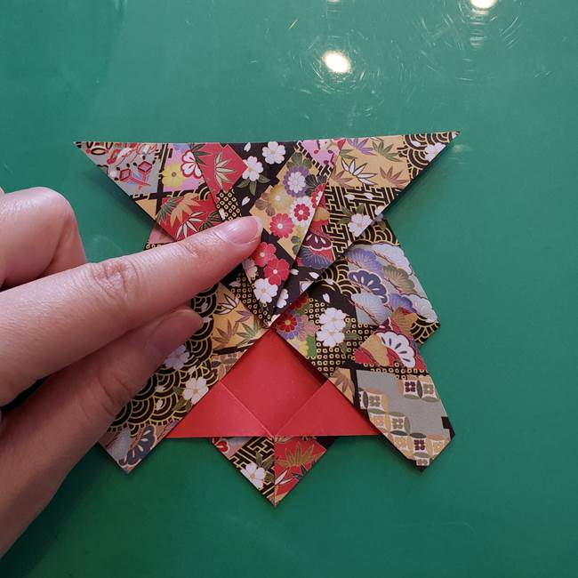 折り紙 縁起物の亀(立体)の折り方作り方(15)