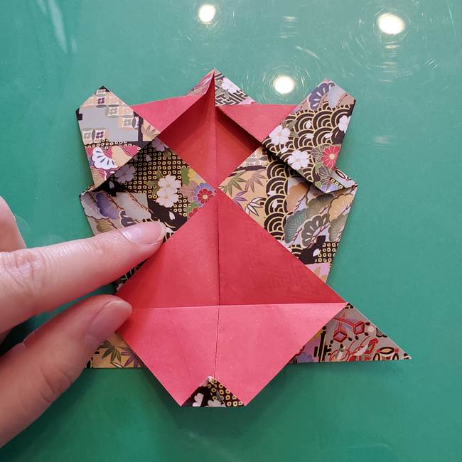 折り紙 縁起物の亀(立体)の折り方作り方(18)