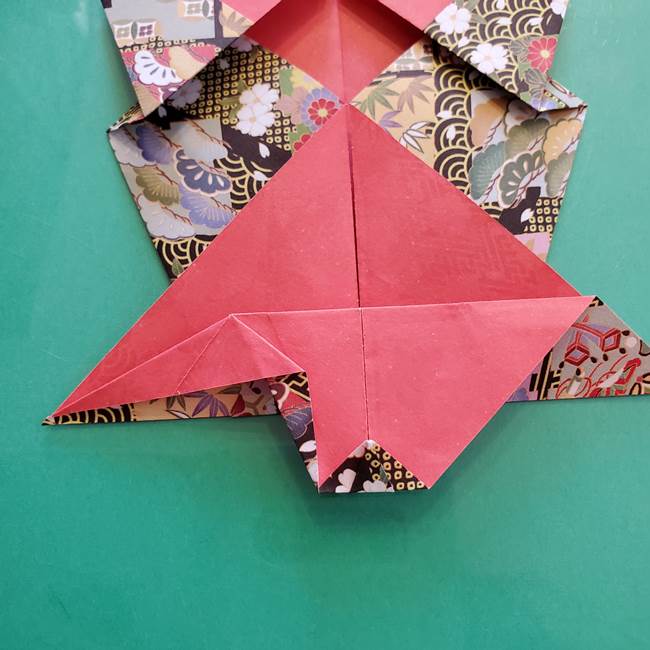 折り紙 縁起物の亀(立体)の折り方作り方(20)