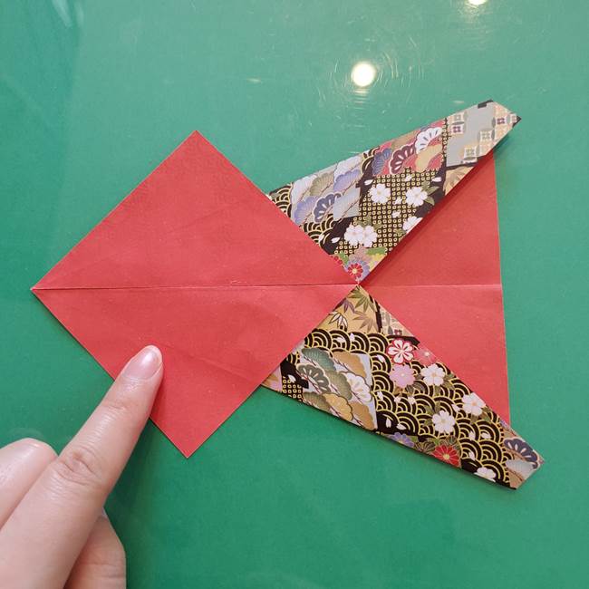 折り紙 縁起物の亀(立体)の折り方作り方(8)