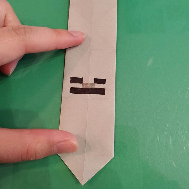 折り紙マイクラのクリーバーとスケルトンは同じ折り方で作れる！