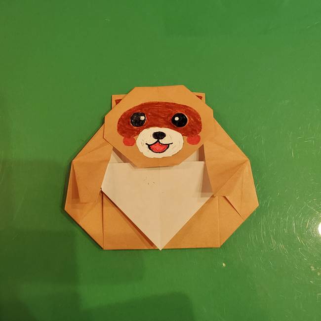 たぬきの折り紙は簡単でかわいい 顔と体を１枚で作る折り方作り方 子供と楽しむ折り紙 工作
