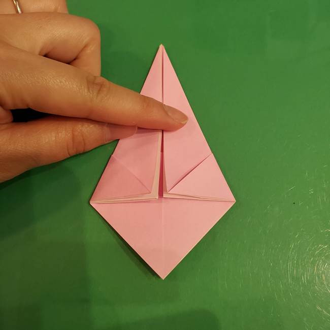 うさぎの折り紙 簡単で幼稚園年長からOK！折り方作り方①顔(12)