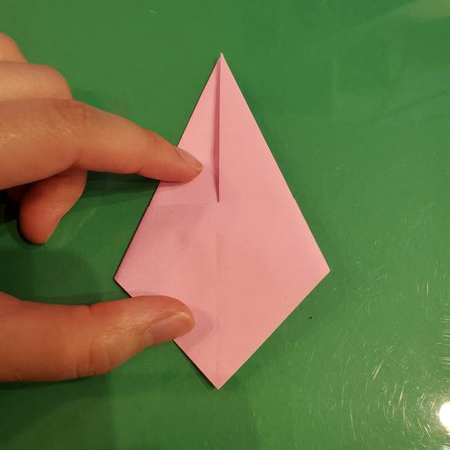 うさぎの折り紙 簡単で幼稚園年長からOK！折り方作り方①顔(13)