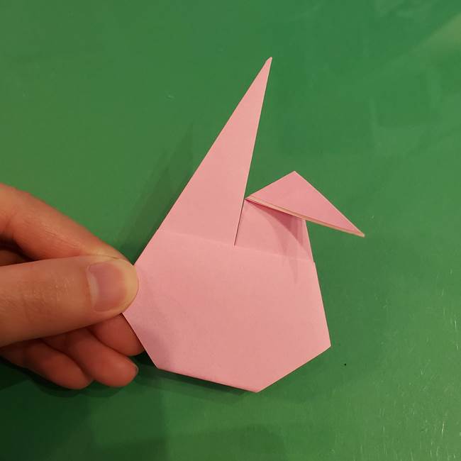 うさぎの折り紙 簡単で幼稚園年長からOK！折り方作り方①顔(15)