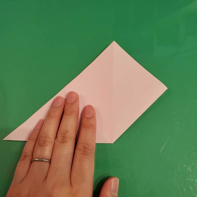 うさぎの折り紙 簡単で幼稚園年長からOK！折り方作り方①顔(7)