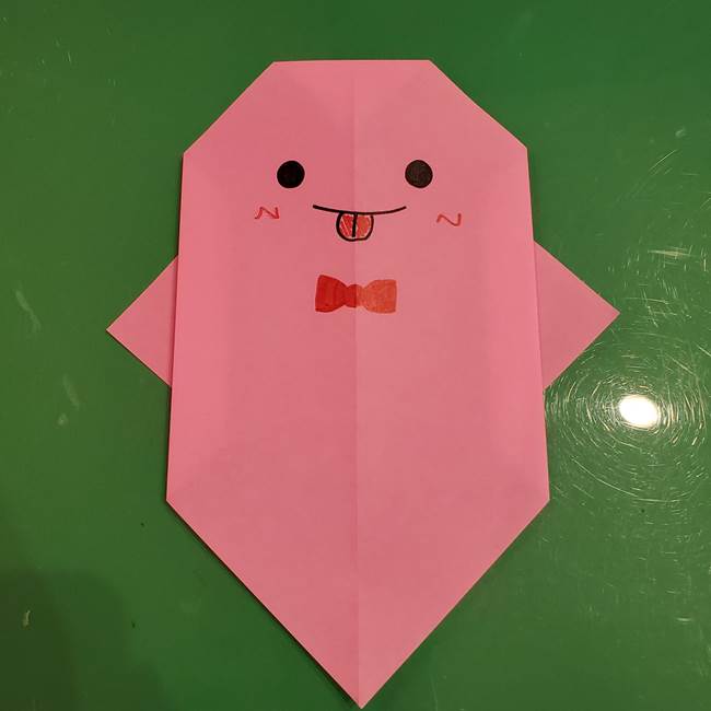 おばけの折り紙 簡単に3歳児も折れる作り方折り方②(1)