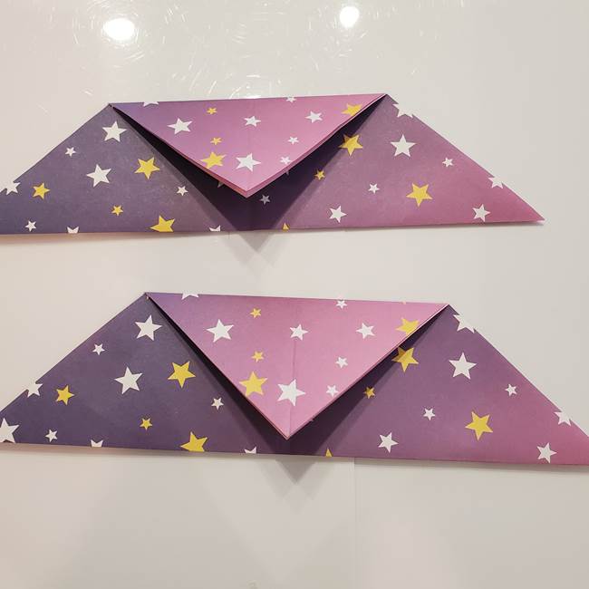 お月見の折り紙「うさぎの餅つき」簡単なリースの折り方作り方①リース(3-1)