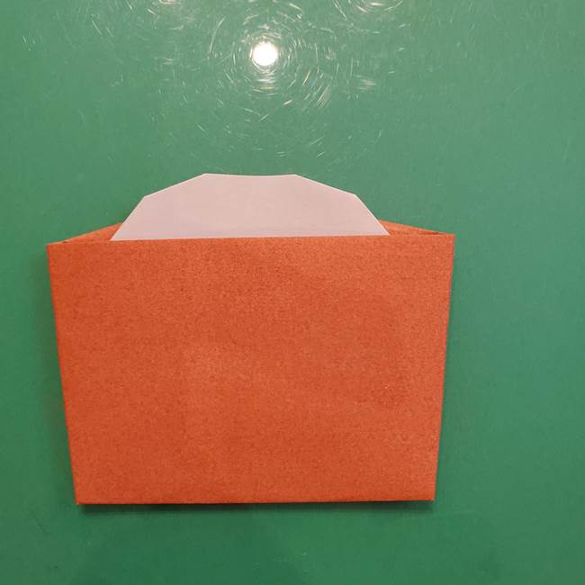 お月見の折り紙「うさぎの餅つき」簡単なリースの折り方作り方④杵と臼(4)