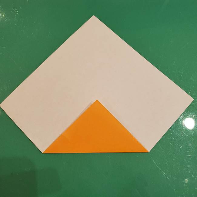 かぼちゃの折り紙 簡単に3歳児も折れる折り方作り方①折り方(2)