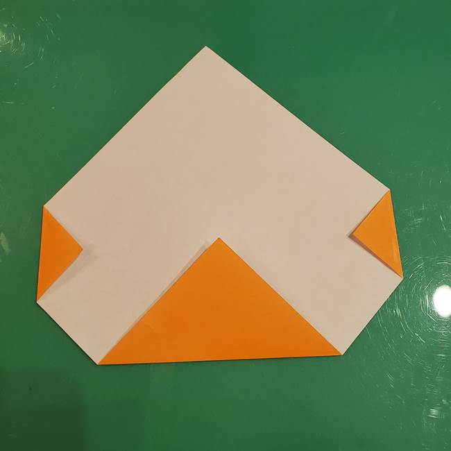 かぼちゃの折り紙 簡単に3歳児も折れる折り方作り方①折り方(3)