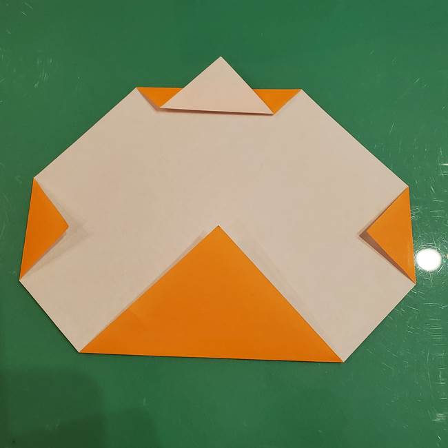 かぼちゃの折り紙 簡単に3歳児も折れる折り方作り方①折り方(5)