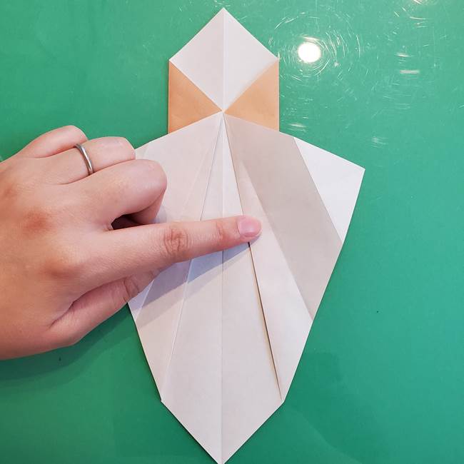 たぬきの折り紙の簡単な折り方作り方(体と顔)①(12)