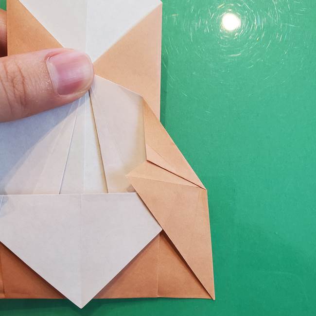 たぬきの折り紙の簡単な折り方作り方(体と顔)①(17)