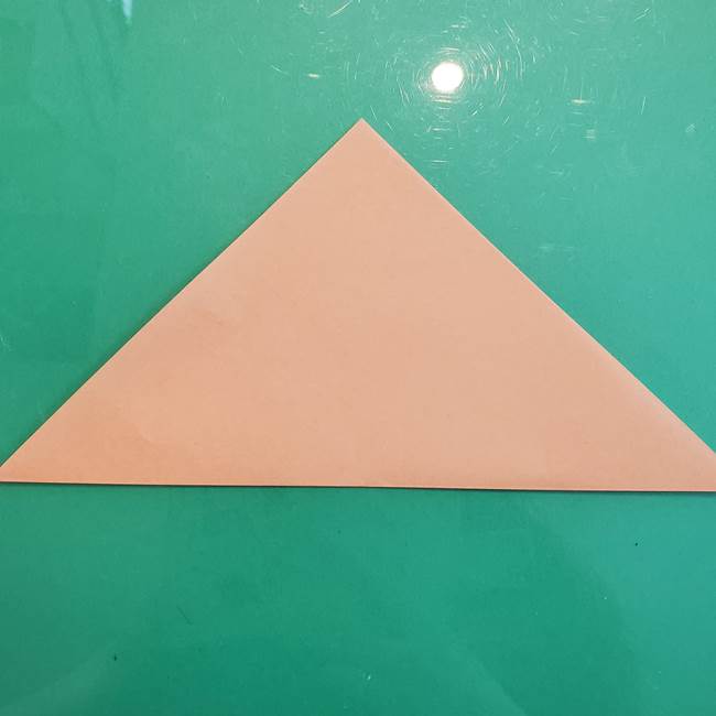 たぬきの折り紙の簡単な折り方作り方(体と顔)①(2)