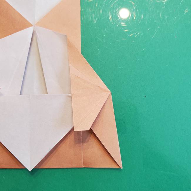 たぬきの折り紙の簡単な折り方作り方(体と顔)①(23)