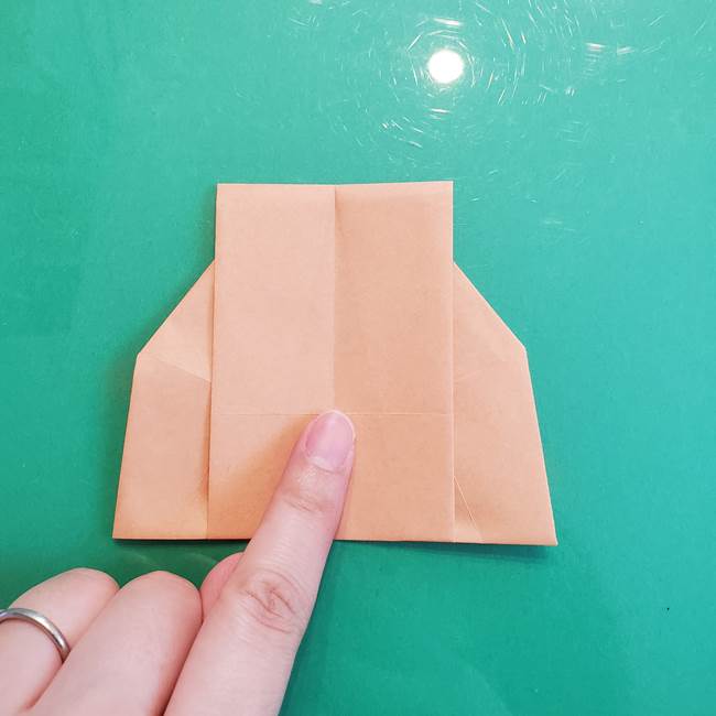 たぬきの折り紙の簡単な折り方作り方(体と顔)①(27)