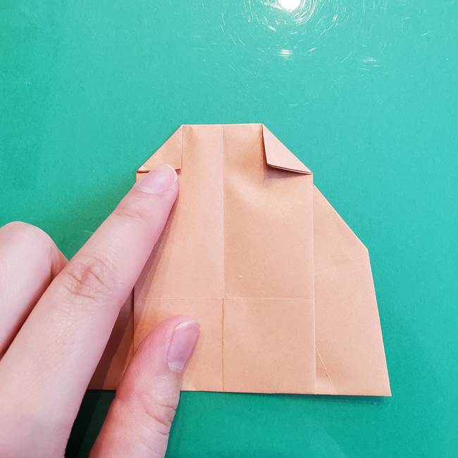 たぬきの折り紙の簡単な折り方作り方(体と顔)①(28)