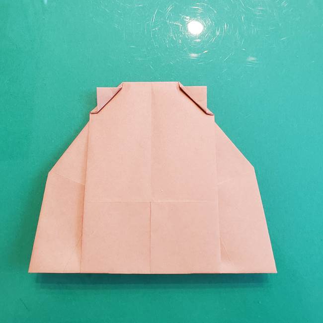 たぬきの折り紙の簡単な折り方作り方(体と顔)①(29)