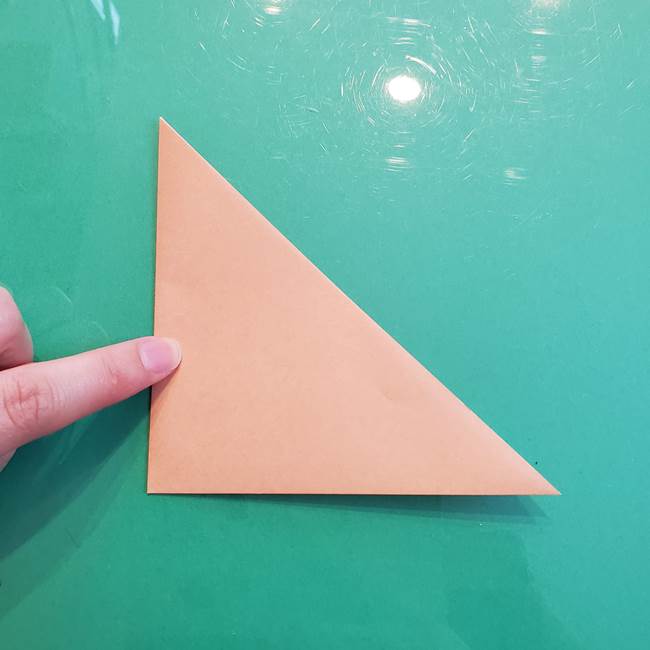 たぬきの折り紙の簡単な折り方作り方(体と顔)①(3)