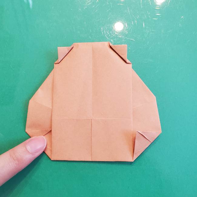 たぬきの折り紙の簡単な折り方作り方(体と顔)①(30)