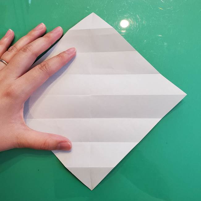 たぬきの折り紙の簡単な折り方作り方(体と顔)①(7)