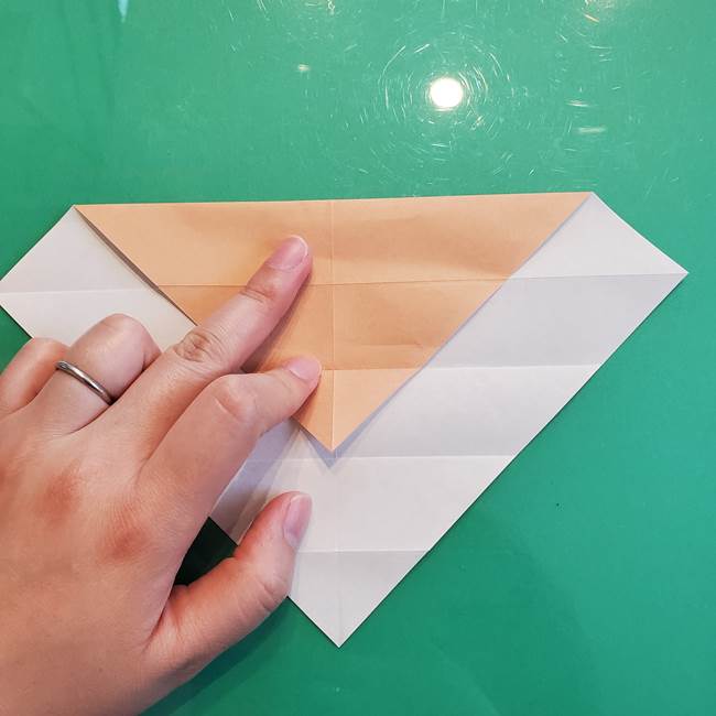 たぬきの折り紙の簡単な折り方作り方(体と顔)①(8)