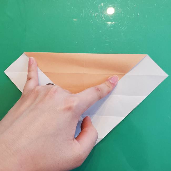 たぬきの折り紙の簡単な折り方作り方(体と顔)①(9)