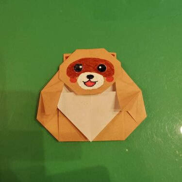 たぬきの折り紙は簡単でかわいい！顔と体を１枚で作る折り方作り方