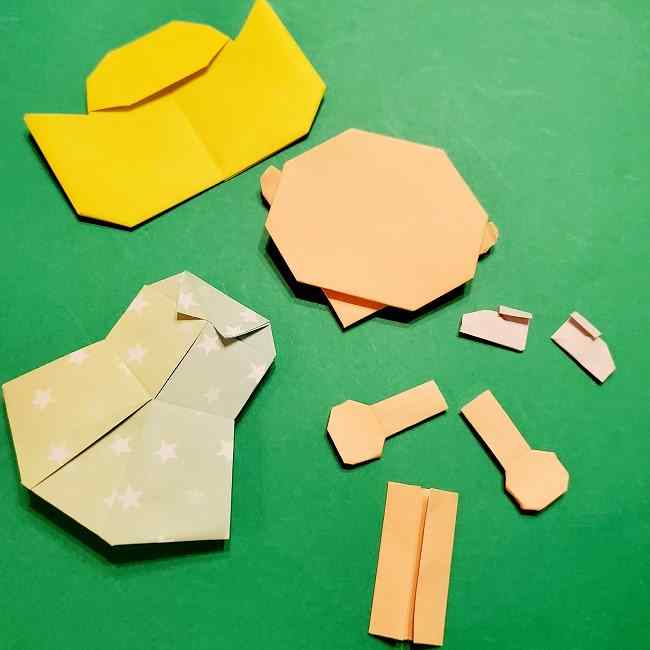 スヌーピーの女の子サリー(全身)の折り紙＊折り方作り方⑦完成 (1)
