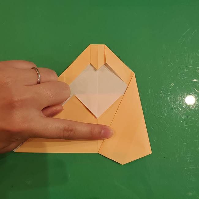 フクロウの折り紙★幼稚園児にも簡単な折り方作り方①折り方(13)