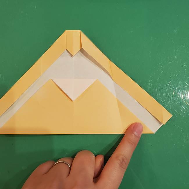 フクロウの折り紙★幼稚園児にも簡単な折り方作り方①折り方(14)