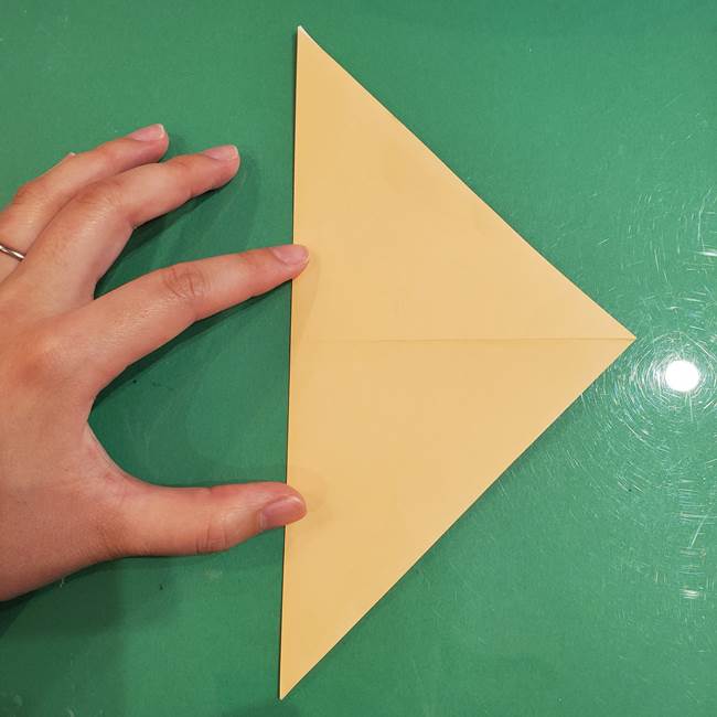 フクロウの折り紙★幼稚園児にも簡単な折り方作り方①折り方(4)