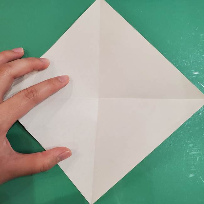 フクロウの折り紙★幼稚園児にも簡単な折り方作り方①折り方(5)