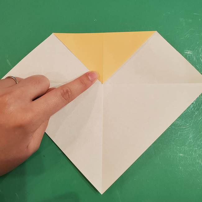フクロウの折り紙★幼稚園児にも簡単な折り方作り方①折り方(6)