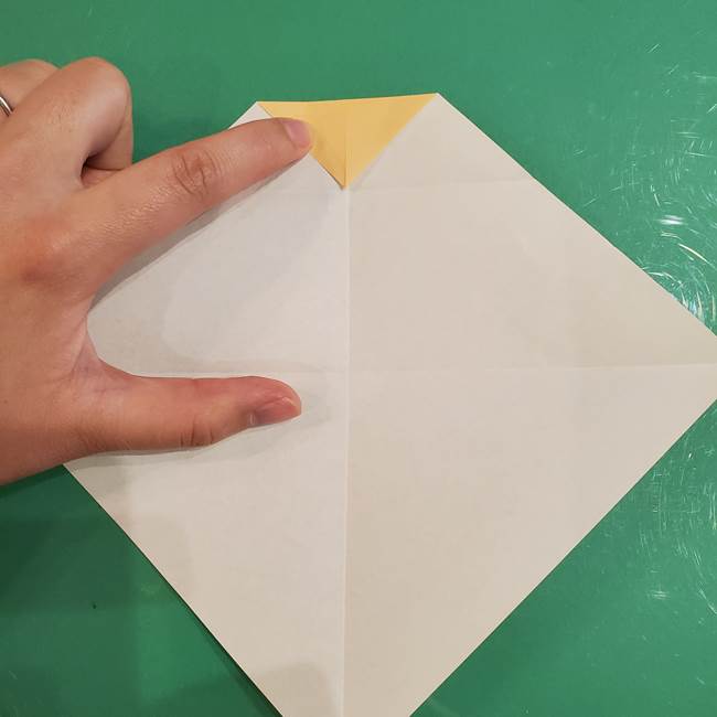 フクロウの折り紙★幼稚園児にも簡単な折り方作り方①折り方(8)