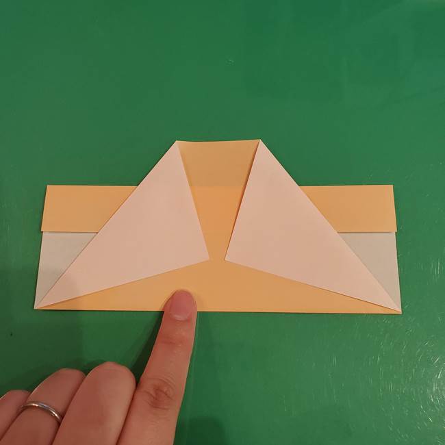 折り紙 餅つき用の杵と臼の折り方作り方②(7)