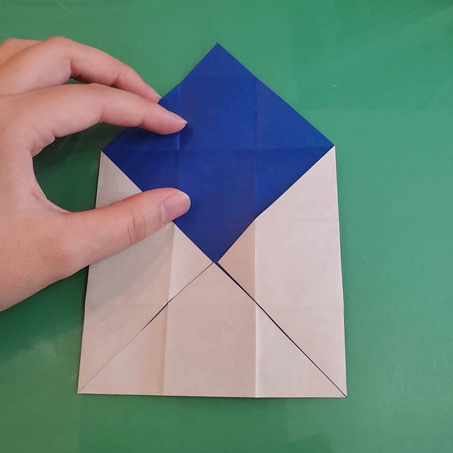 折り紙の箱クジラ(立体)折り方作り方(21)