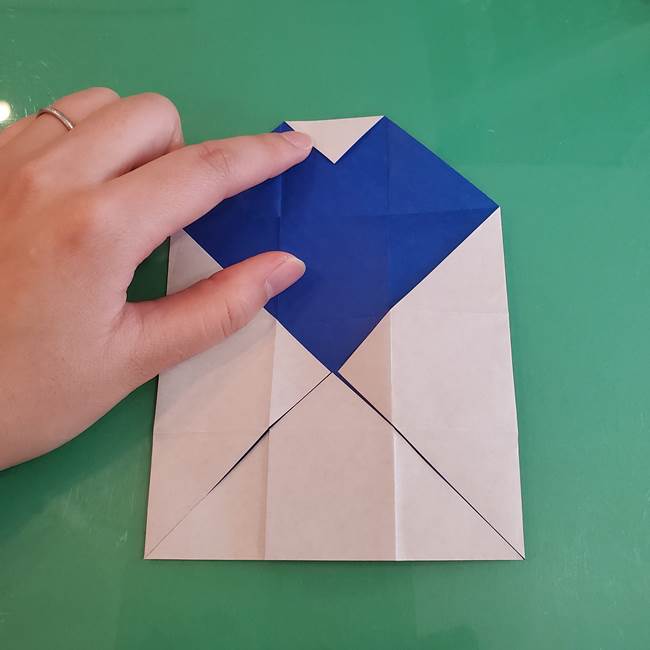 折り紙の箱クジラ(立体)折り方作り方(22)