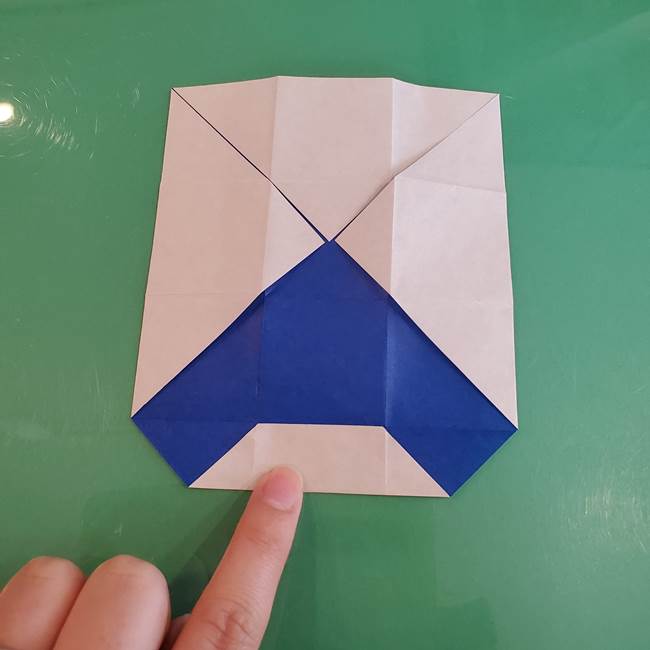 折り紙の箱クジラ(立体)折り方作り方(24)