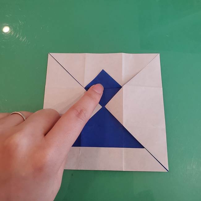 折り紙の箱クジラ(立体)折り方作り方(26)